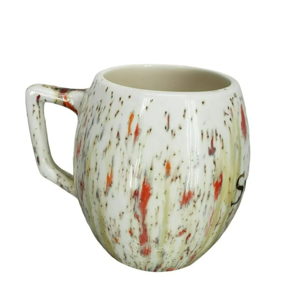 Vintage Retro 1972 Splatter Paint Orange White Green Coffee Cup‎ Mug Swindell